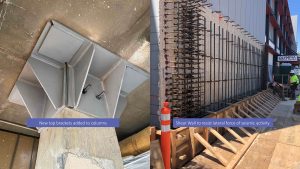 Olympia Medical Center Voluntary Seismic Improvements: Top brackets added to columns and shear wall