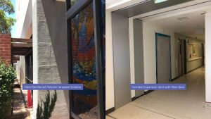FRP wrapped column and Won door