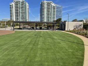 Lawn near Open Air Trellis